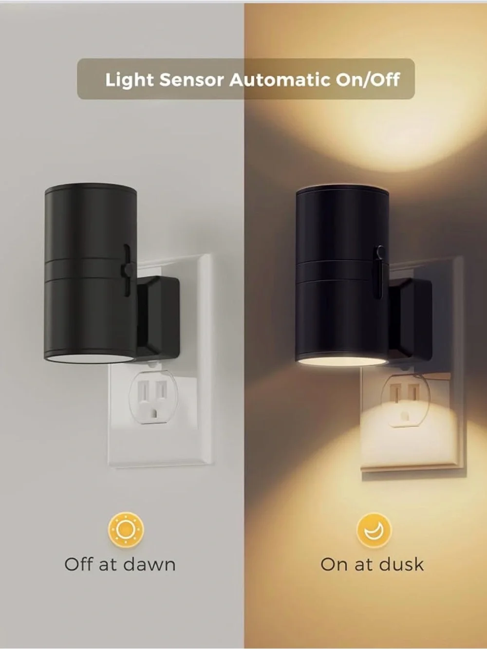 2 pc LED Night Light Plug in Sconce, Soft White
